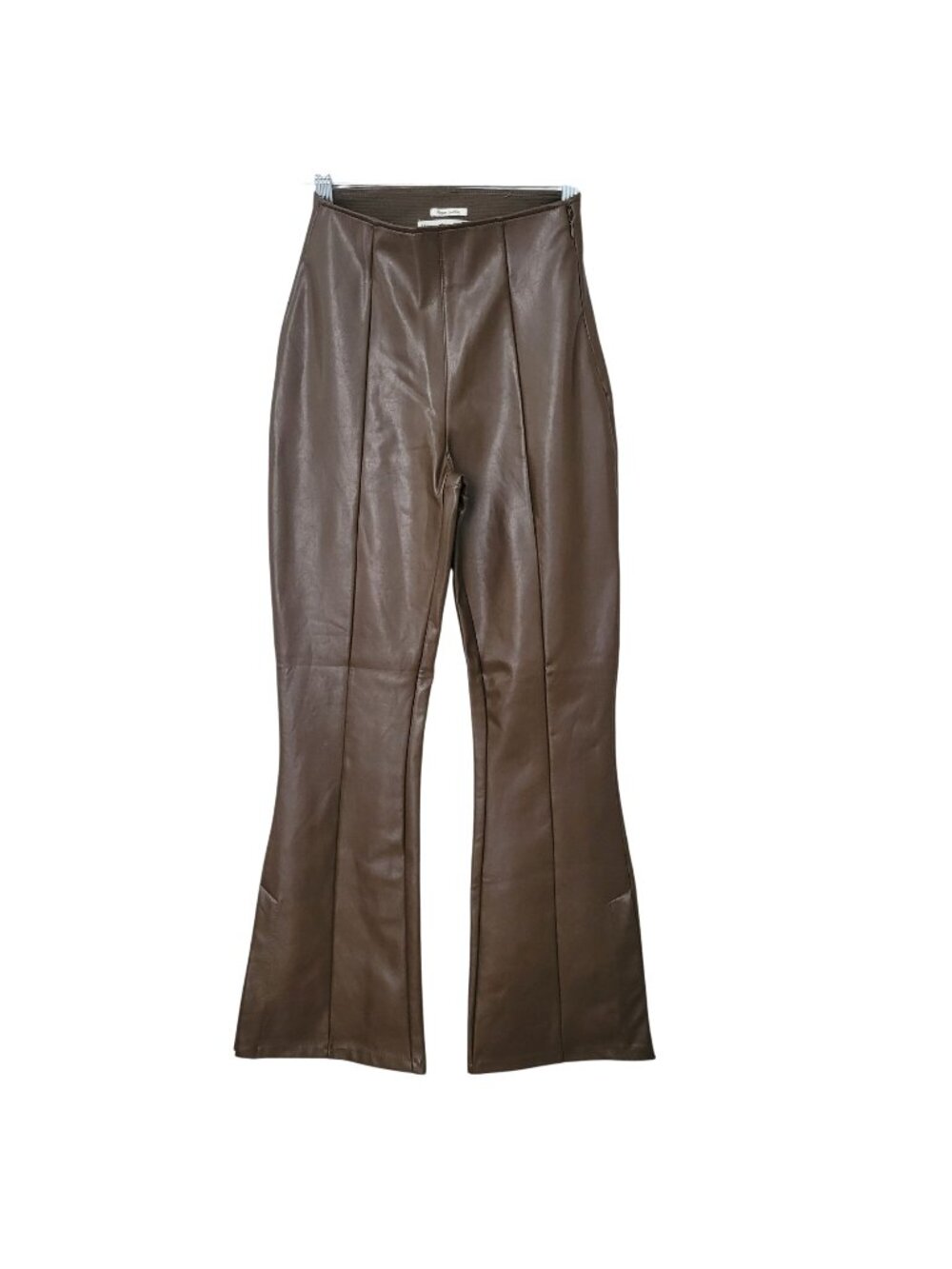 Abercrombie & Fitch Curve Love Vegan Leather Split Hem Flare Pant XXS Short NWT